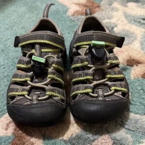 Keen Kids' Charcoal and Lime Sandals